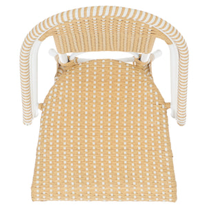 Safavieh Torino Outdoor Chair Set Of 2 - Stylish Aluminum & Pe Wicker For Elegant Patio Living Spaces Natural Wash ,White Metal ,Pe Wicker Pat7550d-set2