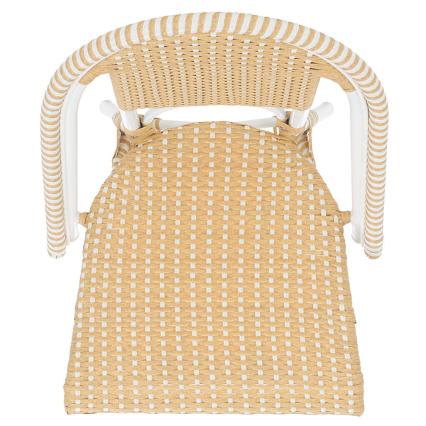 Safavieh Torino Outdoor Chair Set Of 2 - Stylish Aluminum & Pe Wicker For Elegant Patio Living Spaces Natural Wash ,White Metal ,Pe Wicker Pat7550d-set2