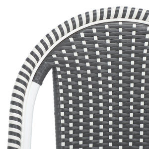 Safavieh Torino Outdoor Chair Set Of 2 - Stylish Aluminum & Pe Wicker For Elegant Patio Living Spaces Grey ,White Metal ,Pe Wicker Pat7550e-set2