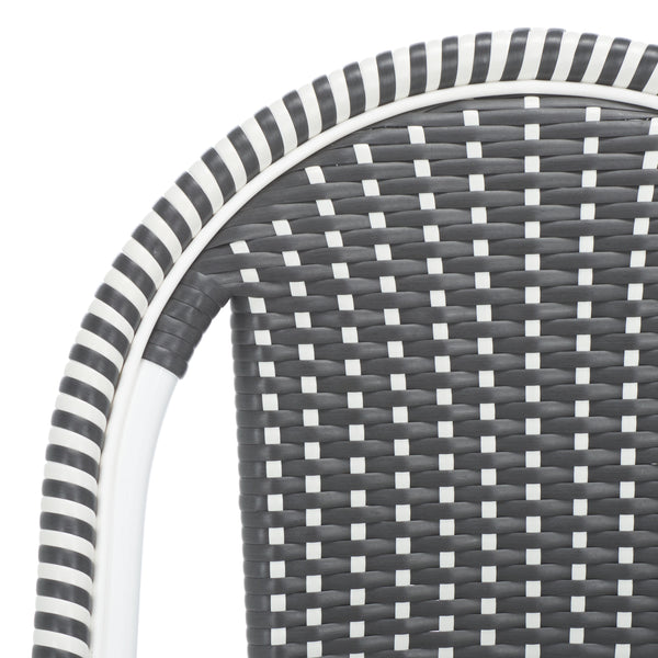 Safavieh Torino Outdoor Chair Set Of 2 - Stylish Aluminum & Pe Wicker For Elegant Patio Living Spaces Grey ,White Metal ,Pe Wicker Pat7550e-set2