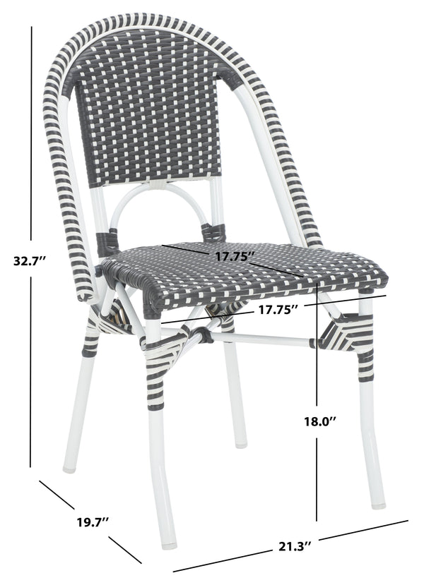 Safavieh Torino Outdoor Chair Set Of 2 - Stylish Aluminum & Pe Wicker For Elegant Patio Living Spaces Grey ,White Metal ,Pe Wicker Pat7550e-set2