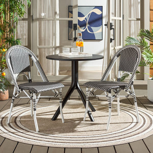 Safavieh Torino Outdoor Chair Set Of 2 - Stylish Aluminum & Pe Wicker For Elegant Patio Living Spaces Grey ,White Metal ,Pe Wicker Pat7550e-set2