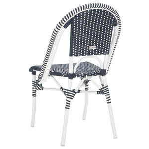 Safavieh Torino Outdoor Chair Set Of 2 - Stylish Aluminum & Pe Wicker For Elegant Patio Living Spaces Navy ,White Metal ,Pe Wicker Pat7550f-set2