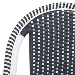 Safavieh Torino Outdoor Chair Set Of 2 - Stylish Aluminum & Pe Wicker For Elegant Patio Living Spaces Navy ,White Metal ,Pe Wicker Pat7550f-set2