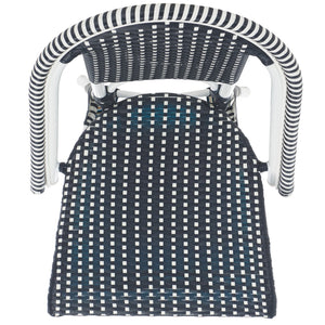 Safavieh Torino Outdoor Chair Set Of 2 - Stylish Aluminum & Pe Wicker For Elegant Patio Living Spaces Navy ,White Metal ,Pe Wicker Pat7550f-set2