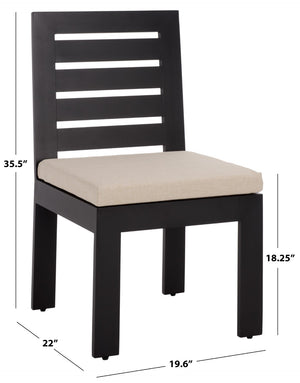 Safavieh FASH Outdoor Dining Chair Set of 2 – Stylish, Weather-Resistant Comfort for Modern Patio Spaces Black / Taupe PAT7551A-SET2