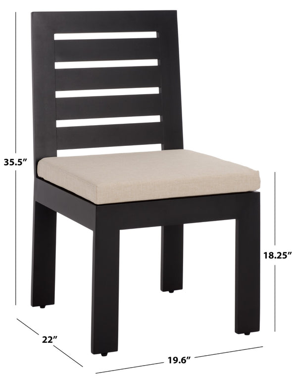 Safavieh FASH Outdoor Dining Chair Set of 2 – Stylish, Weather-Resistant Comfort for Modern Patio Spaces Black / Taupe PAT7551A-SET2