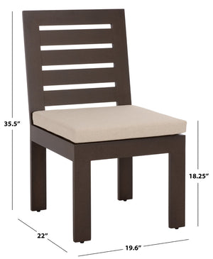 Safavieh FASH Outdoor Dining Chair Set of 2 – Stylish, Weather-Resistant Comfort for Modern Patio Spaces Brown / Taupe PAT7551B-SET2
