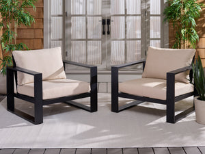 Fash Aluminum Lounge Chair Set Of 2 – Weather-Ready Metal Frame, Foam Cushions, Modern Outdoor Seating