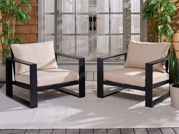 Fash Aluminum Lounge Chair Set Of 2 – Weather-Ready Metal Frame, Foam Cushions, Modern Outdoor Seating