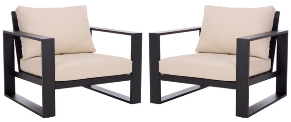Fash Aluminum Lounge Chair Set Of 2 – Weather-Ready Metal Frame, Foam Cushions, Modern Outdoor Seating
