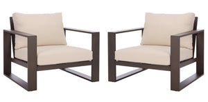 Fash Aluminum Lounge Chair Set Of 2 – Weather-Ready Metal Frame, Foam Cushions, Modern Outdoor Seating
