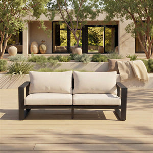 Fash Aluminum Loveseat With Weather-Resistant Cushions, Rust-Resistant Frame For Stylish Patios
