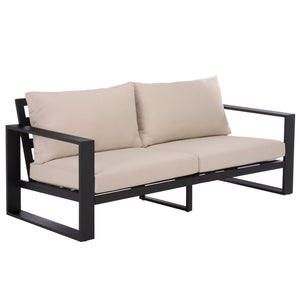 Fash Aluminum Loveseat With Weather-Resistant Cushions, Rust-Resistant Frame For Stylish Patios