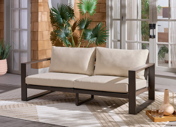 Fash Aluminum Loveseat With Weather-Resistant Cushions, Rust-Resistant Frame For Stylish Patios