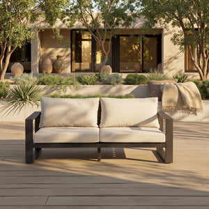 Fash Aluminum Loveseat With Weather-Resistant Cushions, Rust-Resistant Frame For Stylish Patios