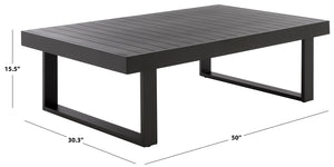 Fash Aluminum Coffee Table — Matte-Finish Outdoor Patio Centerpiece, Lightweight Rust-Resistant Design