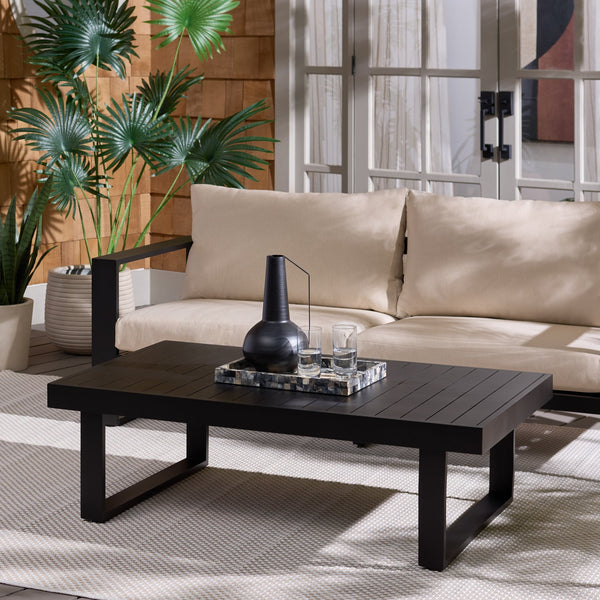Fash Aluminum Coffee Table — Matte-Finish Outdoor Patio Centerpiece, Lightweight Rust-Resistant Design