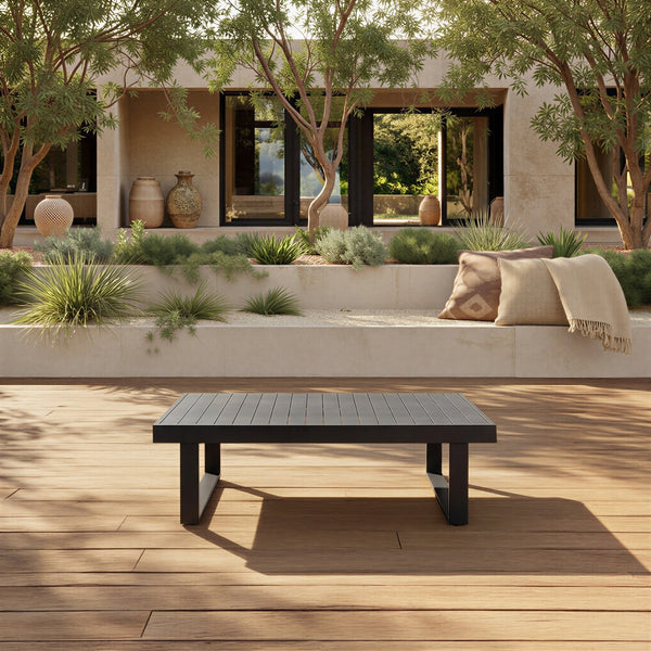 Fash Aluminum Coffee Table — Matte-Finish Outdoor Patio Centerpiece, Lightweight Rust-Resistant Design