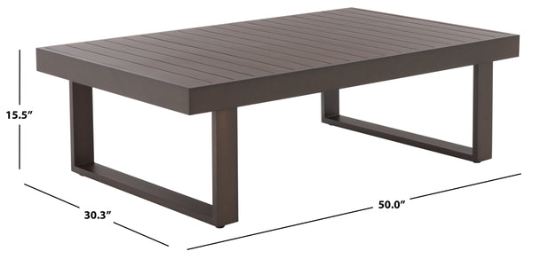 Fash Aluminum Coffee Table — Matte-Finish Outdoor Patio Centerpiece, Lightweight Rust-Resistant Design