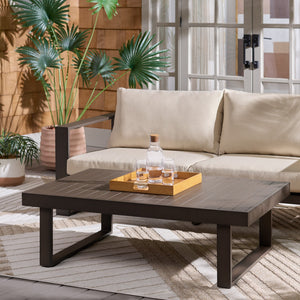 Fash Aluminum Coffee Table — Matte-Finish Outdoor Patio Centerpiece, Lightweight Rust-Resistant Design