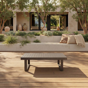 Fash Aluminum Coffee Table — Matte-Finish Outdoor Patio Centerpiece, Lightweight Rust-Resistant Design