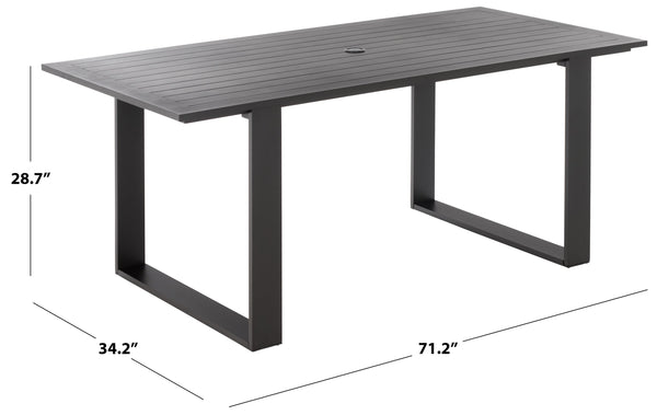 Fash Aluminum Sled Leg Dining Table With Weather‑Resistant Matte Finish, Durable Outdoor Seating Hub