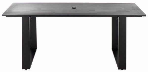 Fash Aluminum Sled Leg Dining Table With Weather‑Resistant Matte Finish, Durable Outdoor Seating Hub