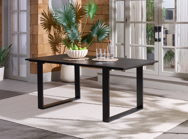 Fash Aluminum Sled Leg Dining Table With Weather‑Resistant Matte Finish, Durable Outdoor Seating Hub