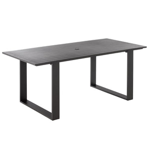 Fash Aluminum Sled Leg Dining Table With Weather‑Resistant Matte Finish, Durable Outdoor Seating Hub