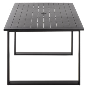 Fash Aluminum Sled Leg Dining Table With Weather‑Resistant Matte Finish, Durable Outdoor Seating Hub