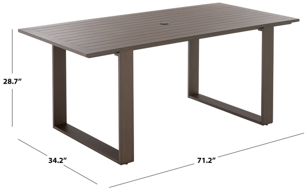 Fash Aluminum Sled Leg Dining Table With Weather‑Resistant Matte Finish, Durable Outdoor Seating Hub