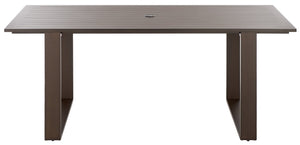 Fash Aluminum Sled Leg Dining Table With Weather‑Resistant Matte Finish, Durable Outdoor Seating Hub