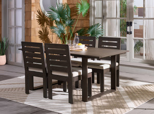 Fash Aluminum Sled Leg Dining Table With Weather‑Resistant Matte Finish, Durable Outdoor Seating Hub