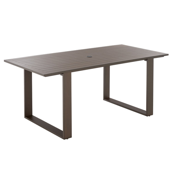 Fash Aluminum Sled Leg Dining Table With Weather‑Resistant Matte Finish, Durable Outdoor Seating Hub
