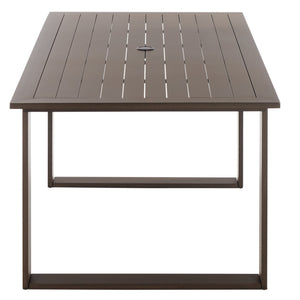 Fash Aluminum Sled Leg Dining Table With Weather‑Resistant Matte Finish, Durable Outdoor Seating Hub