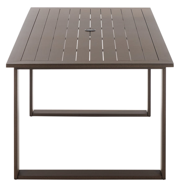 Fash Aluminum Sled Leg Dining Table With Weather‑Resistant Matte Finish, Durable Outdoor Seating Hub