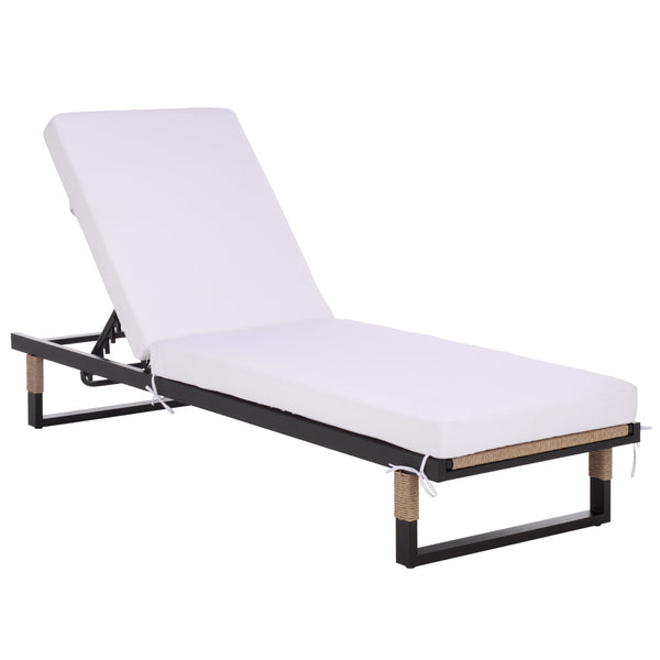 Arman Chaise Lounge With Cushion – Weather-Resistant Rope & Powder-Coated Frame For Patio Comfort