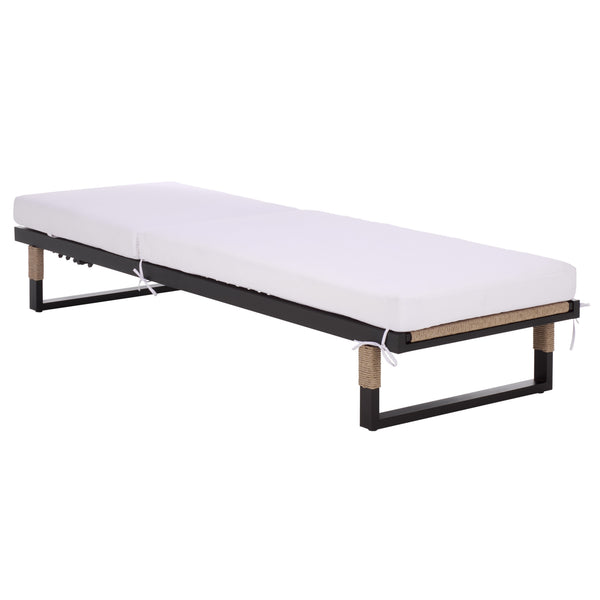 Arman Chaise Lounge With Cushion – Weather-Resistant Rope & Powder-Coated Frame For Patio Comfort