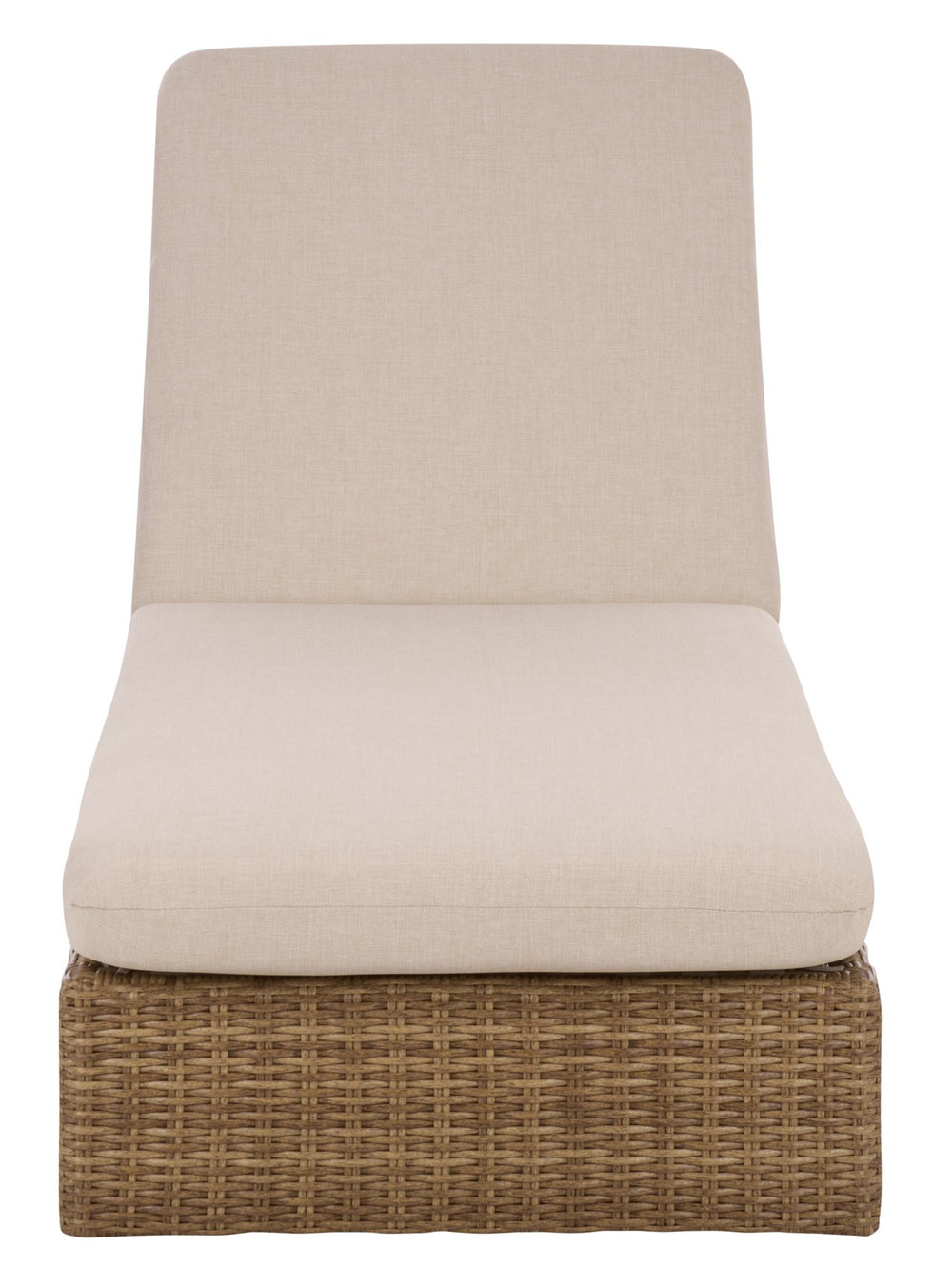 Emma Chaise Lounge With Handwoven Rattan, Powder-Coated Metal Frame, Plush Quick-Dry Foam Cushion For Outdoor Comfort And Durability