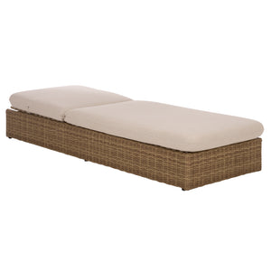 Emma Chaise Lounge With Handwoven Rattan, Powder-Coated Metal Frame, Plush Quick-Dry Foam Cushion For Outdoor Comfort And Durability