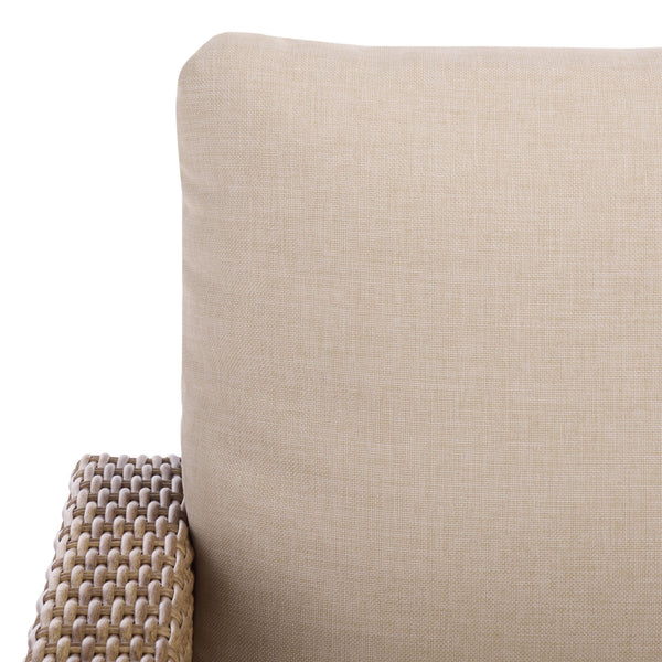 Emma Lounge Chair With Woven Rattan Accents, Metal Frame, And High-Density Foam For Lasting Comfort And Style