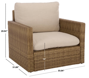 Emma Lounge Chair With Woven Rattan Accents, Metal Frame, And High-Density Foam For Lasting Comfort And Style