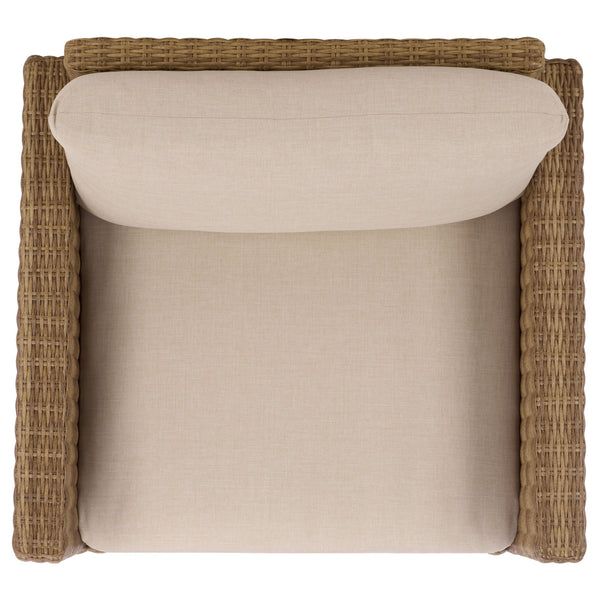 Emma Lounge Chair With Woven Rattan Accents, Metal Frame, And High-Density Foam For Lasting Comfort And Style
