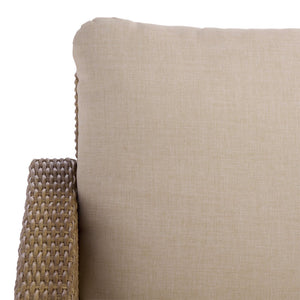 Emma Loveseat With Rattan Accents And Metal Frame, Plush Foam Cushions For Cozy Two-Seater Comfort