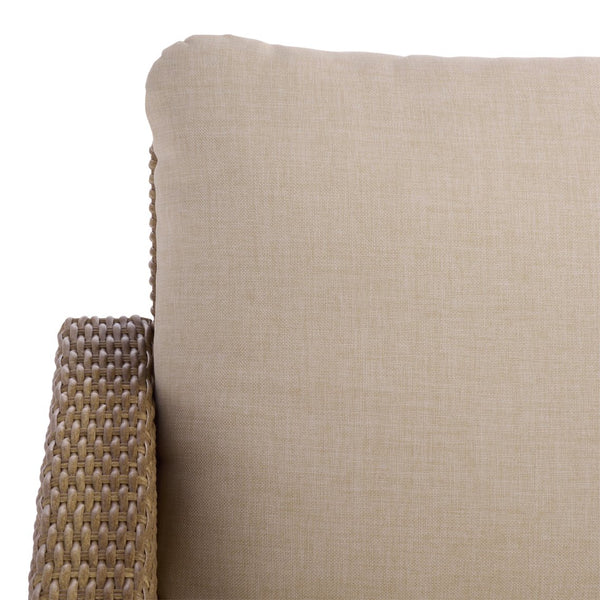 Emma Loveseat With Rattan Accents And Metal Frame, Plush Foam Cushions For Cozy Two-Seater Comfort
