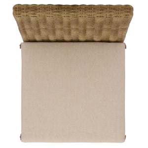 Safavieh EMMA Dining Chair Set of 2 - Stylish Natural Rattan & Taupe Upholstery for Indoor/Outdoor Use PAT7565A-SET2