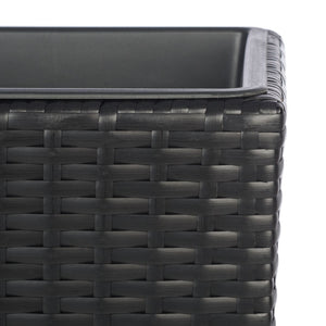 Safavieh RITA Flower Rack - Stylish Outdoor Planter with Wicker-Wrapped Metal Frame and Three Spacious Compartments Black PAT7705A
