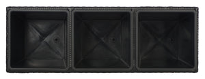 Safavieh RITA Flower Rack - Stylish Outdoor Planter with Wicker-Wrapped Metal Frame and Three Spacious Compartments Black PAT7705A