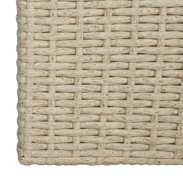 Safavieh RITA Flower Rack - Stylish Outdoor Planter with Wicker-Wrapped Metal Frame and Three Spacious Compartments Beige PAT7705B